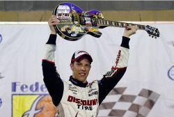 Brad Keselowski, driver of the No. 22 Discount Tire Dodge celebrates in victory lane after winning the NASCAR Nationwide Series Federated Auto Parts 300 at Nashville Superspeedway on Saturday in Lebanon, Tenn. Credit: John Sommers II/Getty Images for NASCAR